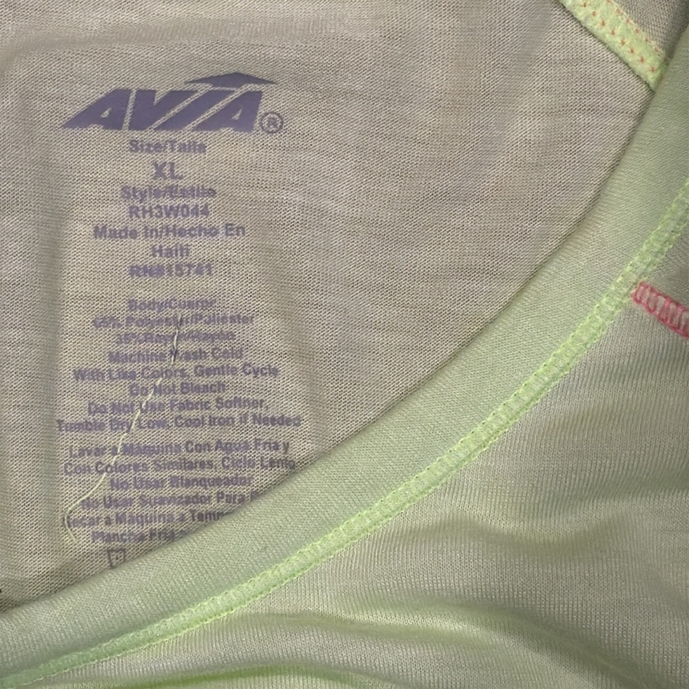 New!! XL Avia Neon Green Athletic Top - Picture 4 of 8